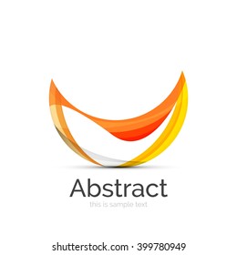 Circle logo. Transparent overlapping swirl shapes. Modern clean business icon. Vector illustration.