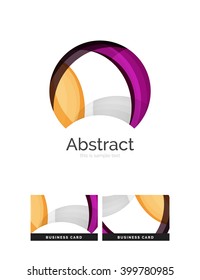 Circle logo. Transparent overlapping swirl shapes. Modern clean business icon. Vector illustration.