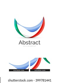 Logo del círculo. Formas giratorias transparentes que se superponen. Icono de negocios limpio y moderno. Ilustración vectorial.