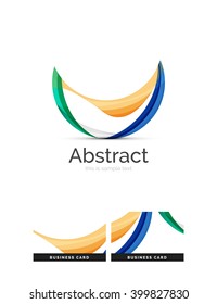 Logo del círculo. Formas giratorias transparentes que se superponen. Icono de negocios limpio y moderno. Ilustración vectorial.