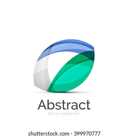 Logo del círculo. Formas giratorias transparentes que se superponen. Icono de negocios limpio y moderno. Ilustración vectorial.