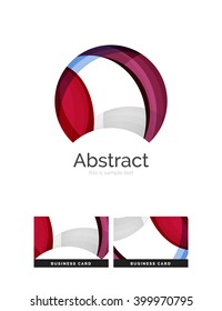 Logo del círculo. Formas giratorias transparentes que se superponen. Icono de negocios limpio y moderno. Ilustración vectorial.