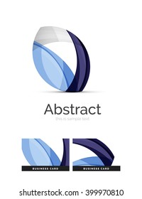 Circle logo. Transparent overlapping swirl shapes. Modern clean business icon. Vector illustration.