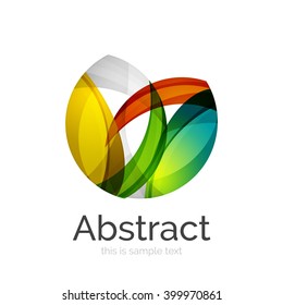 Circle logo. Transparent overlapping swirl shapes. Modern clean business icon. Vector illustration.