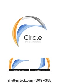 Circle Logo. Transparente, sich überlappende, wirbelnde Formen. Modernes, sauberes Business Icon. Vektorgrafik.