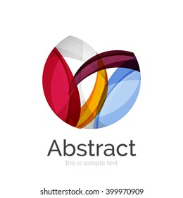 Logo del círculo. Formas giratorias transparentes que se superponen. Icono de negocios limpio y moderno. Ilustración vectorial.