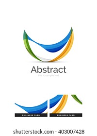 Logotipo do círculo. Formas de espiral sobrepostas transparentes. Moderno ícone de empresa limpa. Ilustração vetorial.