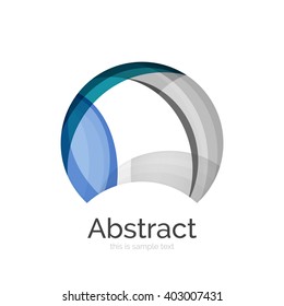 Circle logo. Transparent overlapping swirl shapes. Modern clean business icon. Vector illustration.
