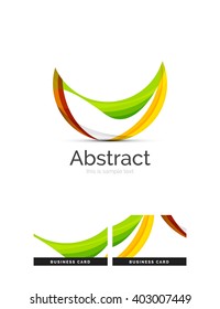 Circle logo. Transparent overlapping swirl shapes. Modern clean business icon. Vector illustration.