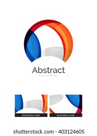 Circle logo. Transparent overlapping swirl shapes. Modern clean business icon. Vector illustration.