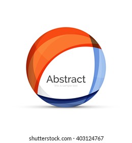 Circle logo. Transparent overlapping swirl shapes. Modern clean business icon. Vector illustration.