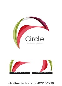 Circle logo. Transparent overlapping swirl shapes. Modern clean business icon. Vector illustration.