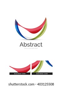 Circle logo. Transparent overlapping swirl shapes. Modern clean business icon. Vector illustration.