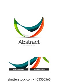 Circle logo. Transparent overlapping swirl shapes. Modern clean business icon. Vector illustration.