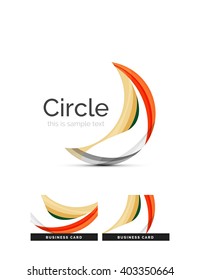 Circle logo. Transparent overlapping swirl shapes. Modern clean business icon. Vector illustration.
