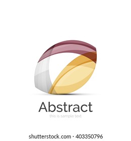 Circle logo. Transparent overlapping swirl shapes. Modern clean business icon. Vector illustration.