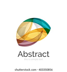 Logo del círculo. Formas giratorias transparentes que se superponen. Icono de negocios limpio y moderno. Ilustración vectorial.
