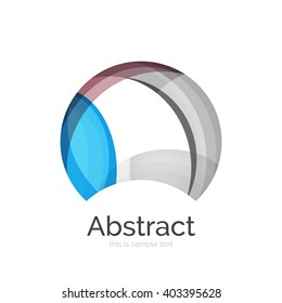 Circle logo. Transparent overlapping swirl shapes. Modern clean business icon. Vector illustration.