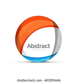 Circle logo. Transparent overlapping swirl shapes. Modern clean business icon. Vector illustration.