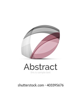 Circle logo. Transparent overlapping swirl shapes. Modern clean business icon. Vector illustration.