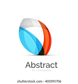 Circle logo. Transparent overlapping swirl shapes. Modern clean business icon. Vector illustration.