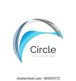 Circle Logo. Transparente, sich überlappende, wirbelnde Formen. Modernes, sauberes Business Icon. Vektorgrafik.
