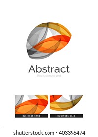 Circle logo. Transparent overlapping swirl shapes. Modern clean business icon. Vector illustration.