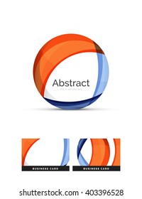 Logo del círculo. Formas giratorias transparentes que se superponen. Icono de negocios limpio y moderno. Ilustración vectorial.