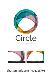 Circle logo. Transparent overlapping swirl shapes. Modern clean business icon. Vector illustration.