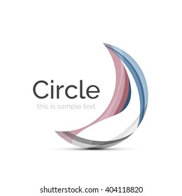 Circle logo. Transparent overlapping swirl shapes. Modern clean business icon. Vector illustration.