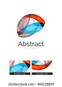 Circle logo. Transparent overlapping swirl shapes. Modern clean business icon. Vector illustration.