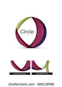 Circle logo. Transparent overlapping swirl shapes. Modern clean business icon. Vector illustration.