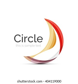Circle logo. Transparent overlapping swirl shapes. Modern clean business icon. Vector illustration.
