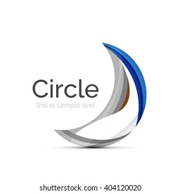 Circle Logo. Transparente, sich überlappende, wirbelnde Formen. Modernes, sauberes Business Icon. Vektorgrafik.