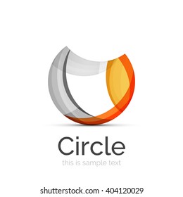 Circle logo. Transparent overlapping swirl shapes. Modern clean business icon. Vector illustration.