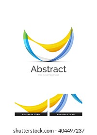 Circle logo. Transparent overlapping swirl shapes. Modern clean business icon. Vector illustration.