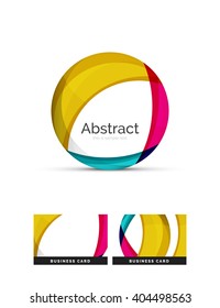 Logo del círculo. Formas giratorias transparentes que se superponen. Icono de negocios limpio y moderno. Ilustración vectorial.