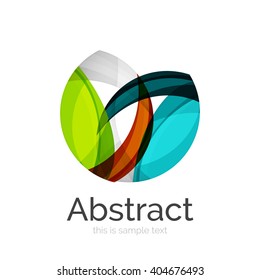 Logo del círculo. Formas giratorias transparentes que se superponen. Icono de negocios limpio y moderno. Ilustración vectorial.