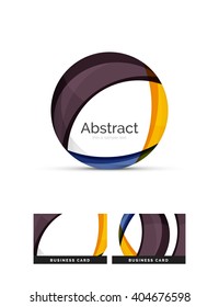 Circle Logo. Transparente, sich überlappende, wirbelnde Formen. Modernes, sauberes Business Icon. Vektorgrafik.