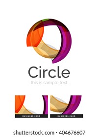 Circle Logo. Transparente, sich überlappende, wirbelnde Formen. Modernes, sauberes Business Icon. Vektorgrafik.