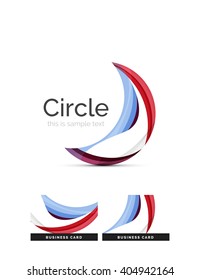 Circle Logo. Transparente, sich überlappende, wirbelnde Formen. Modernes, sauberes Business Icon. Vektorgrafik.