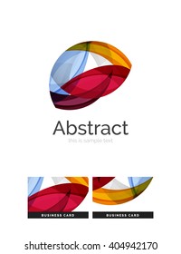 Logo del círculo. Formas giratorias transparentes que se superponen. Icono de negocios limpio y moderno. Ilustración vectorial.
