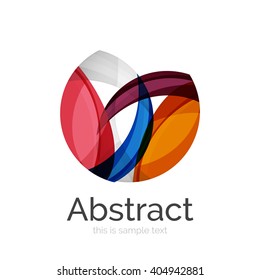 Logo del círculo. Formas giratorias transparentes que se superponen. Icono de negocios limpio y moderno. Ilustración vectorial.