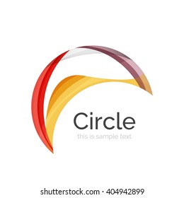 Circle logo. Transparent overlapping swirl shapes. Modern clean business icon. Vector illustration.
