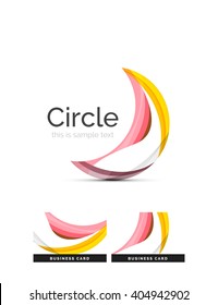 Circle logo. Transparent overlapping swirl shapes. Modern clean business icon. Vector illustration.