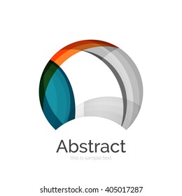 Circle logo. Transparent overlapping swirl shapes. Modern clean business icon. Vector illustration.