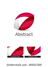 Circle logo. Transparent overlapping swirl shapes. Modern clean business icon. Vector illustration.