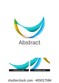 Logo del círculo. Formas giratorias transparentes que se superponen. Icono de negocios limpio y moderno. Ilustración vectorial.