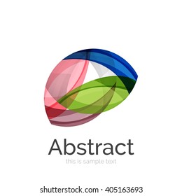 Circle logo. Transparent overlapping swirl shapes. Modern clean business icon. Vector illustration.