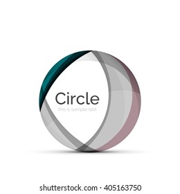 Circle Logo. Transparente, sich überlappende, wirbelnde Formen. Modernes, sauberes Business Icon. Vektorgrafik.